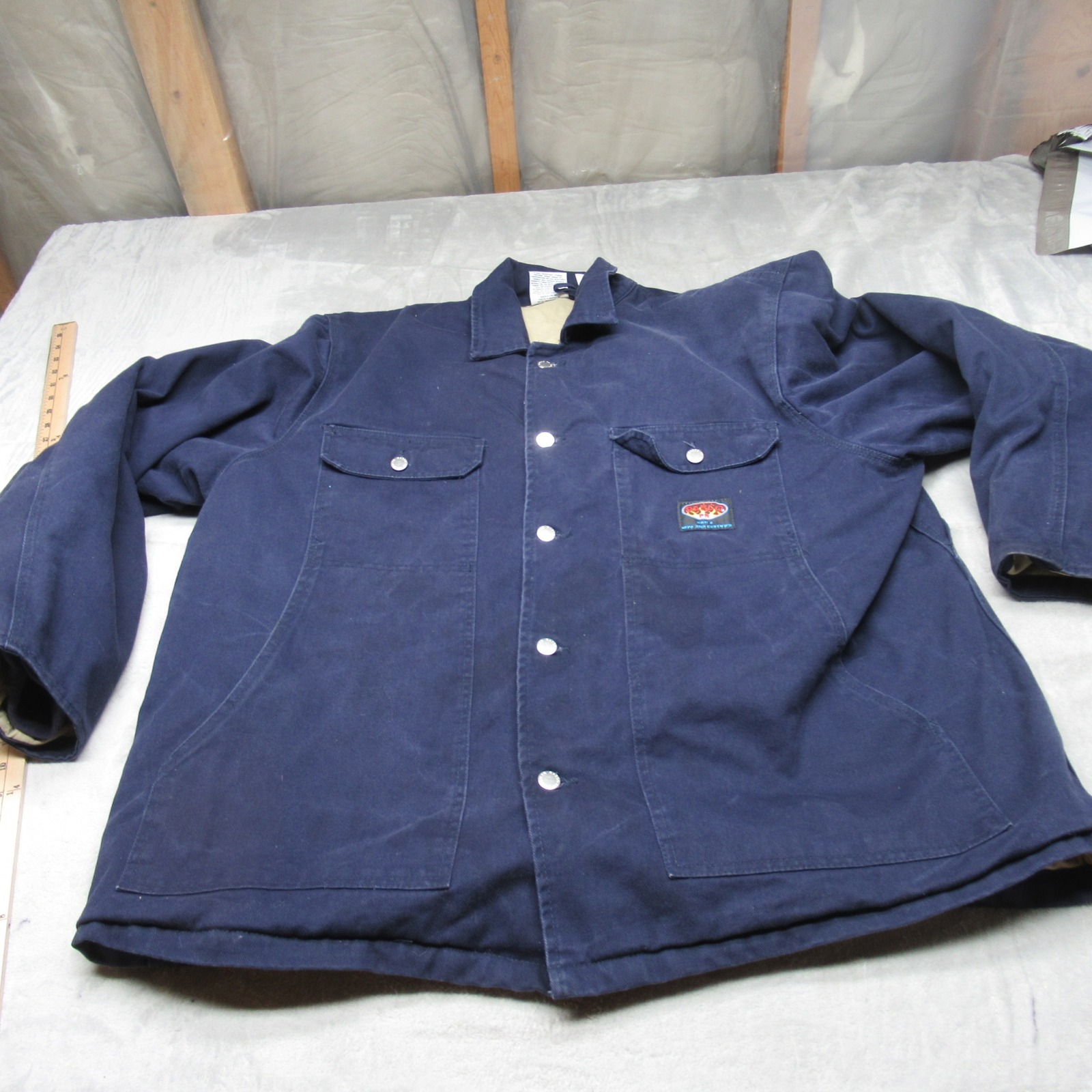 Rasco Fr Jacket Mens Xxl Blue Canvas Flame Resistant Insulated Twill Coat Lined